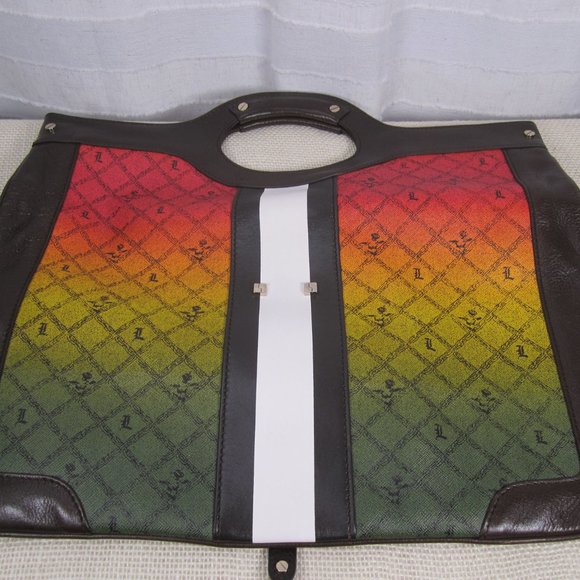 L.A.M.B. Carlisle Foldover Clutch in Ombre Rasta with Dust Bag - Gwen Stefani - Picture 5 of 16